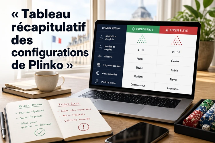Tableau récapitulatif des configurations de Plinko